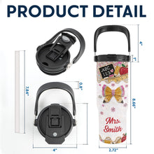Load image into Gallery viewer, Personalized Teacher Tumbler 30oz Apple Glitter Gift Idea
