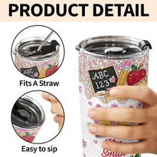 Load image into Gallery viewer, Personalized Teacher 20oz Tumbler Custom Name Rhinestone Apple
