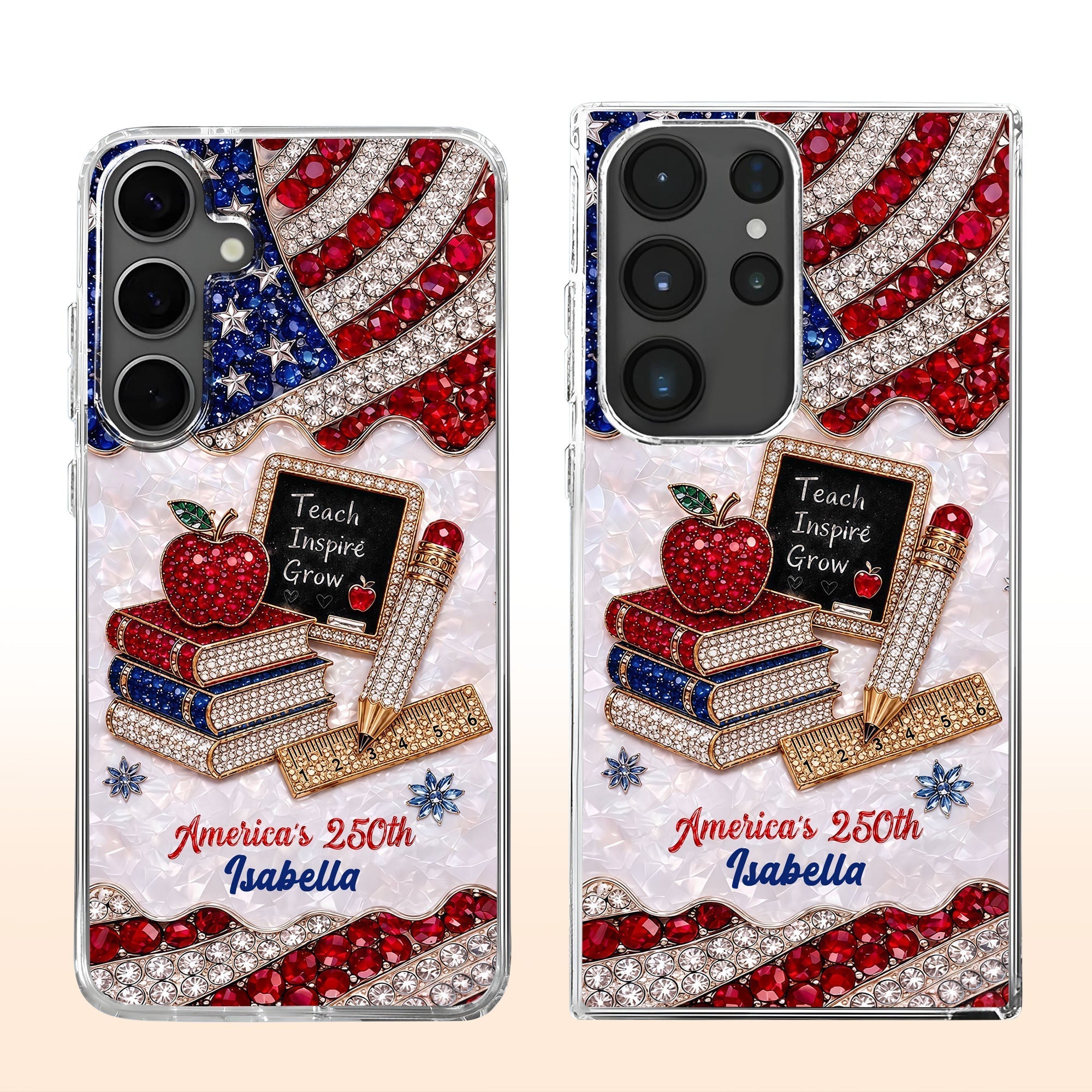 Personalized Clear Phone Case for Teachers Custom Name Gift