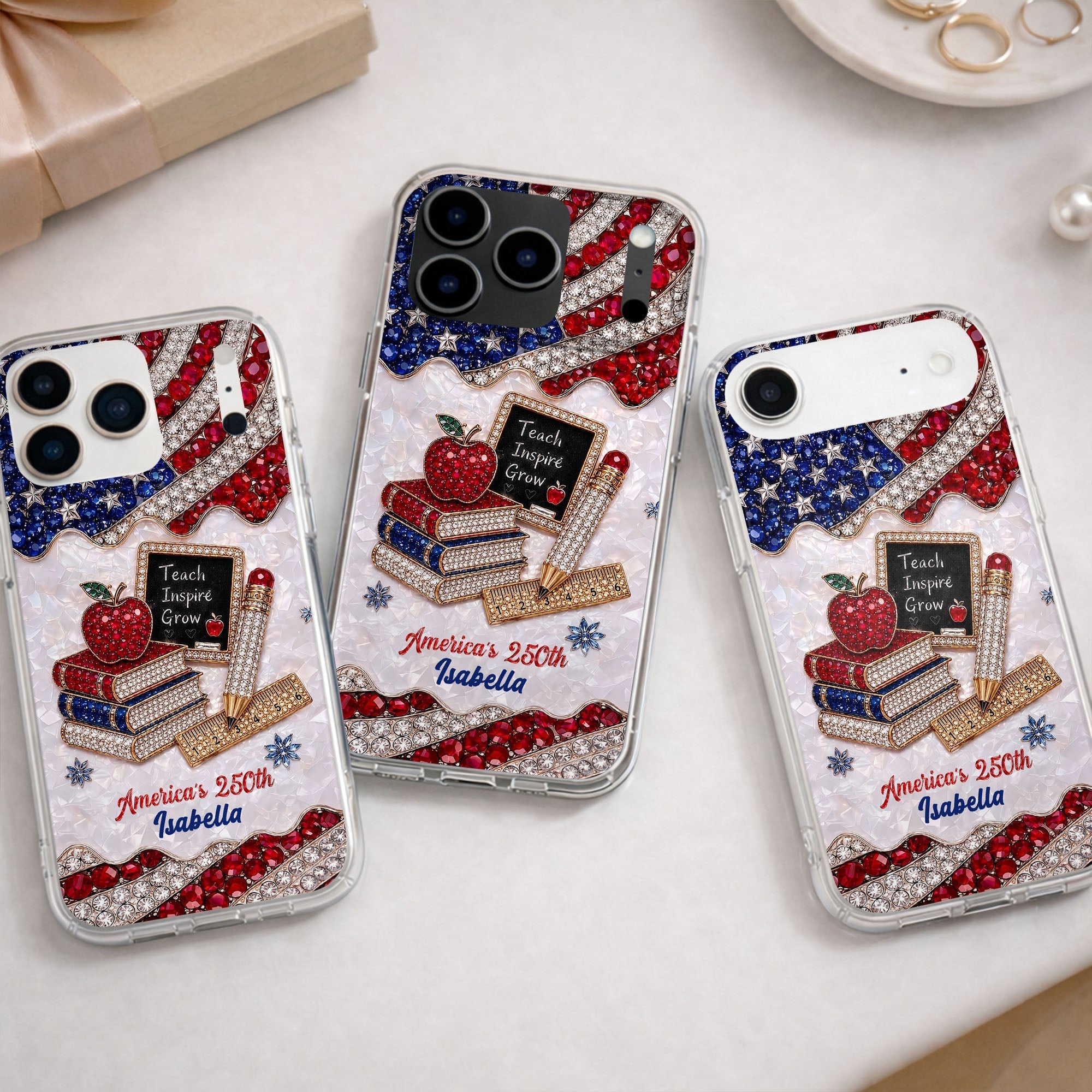 Personalized Clear Phone Case for Teachers Custom Name Gift