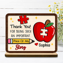 Load image into Gallery viewer, Personalized 2-Layer Wood Plaque Custom Thank You Gift for Teacher
