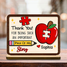 Load image into Gallery viewer, Personalized 2-Layer Wood Plaque Custom Thank You Gift for Teacher
