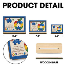 Load image into Gallery viewer, Personalized Apple Puzzle Wood Plaque Custom Name Gift for Teacher
