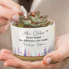 Load image into Gallery viewer, Personalized Ceramic Plant Pot Custom Two-Sided Gift for Teachers
