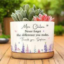 Load image into Gallery viewer, Personalized Ceramic Plant Pot Custom Two-Sided Gift for Teachers
