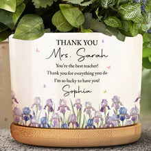 Load image into Gallery viewer, Personalized Teacher Plant Pot Custom Birth Month Flowers Gift
