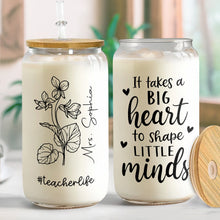 Load image into Gallery viewer, Personalized Clear Glass Can Custom Name Teacher Gift Idea
