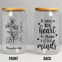 Load image into Gallery viewer, Personalized Clear Glass Can Custom Name Teacher Gift Idea
