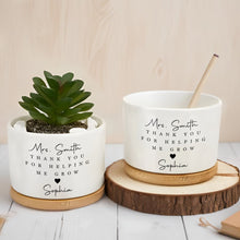 Load image into Gallery viewer, Personalized Ceramic Plant Pot Custom Name Gift for Teacher
