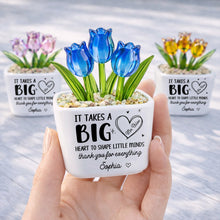 Load image into Gallery viewer, Personalized Custom Glass Tulip Flowers Gift for Teachers
