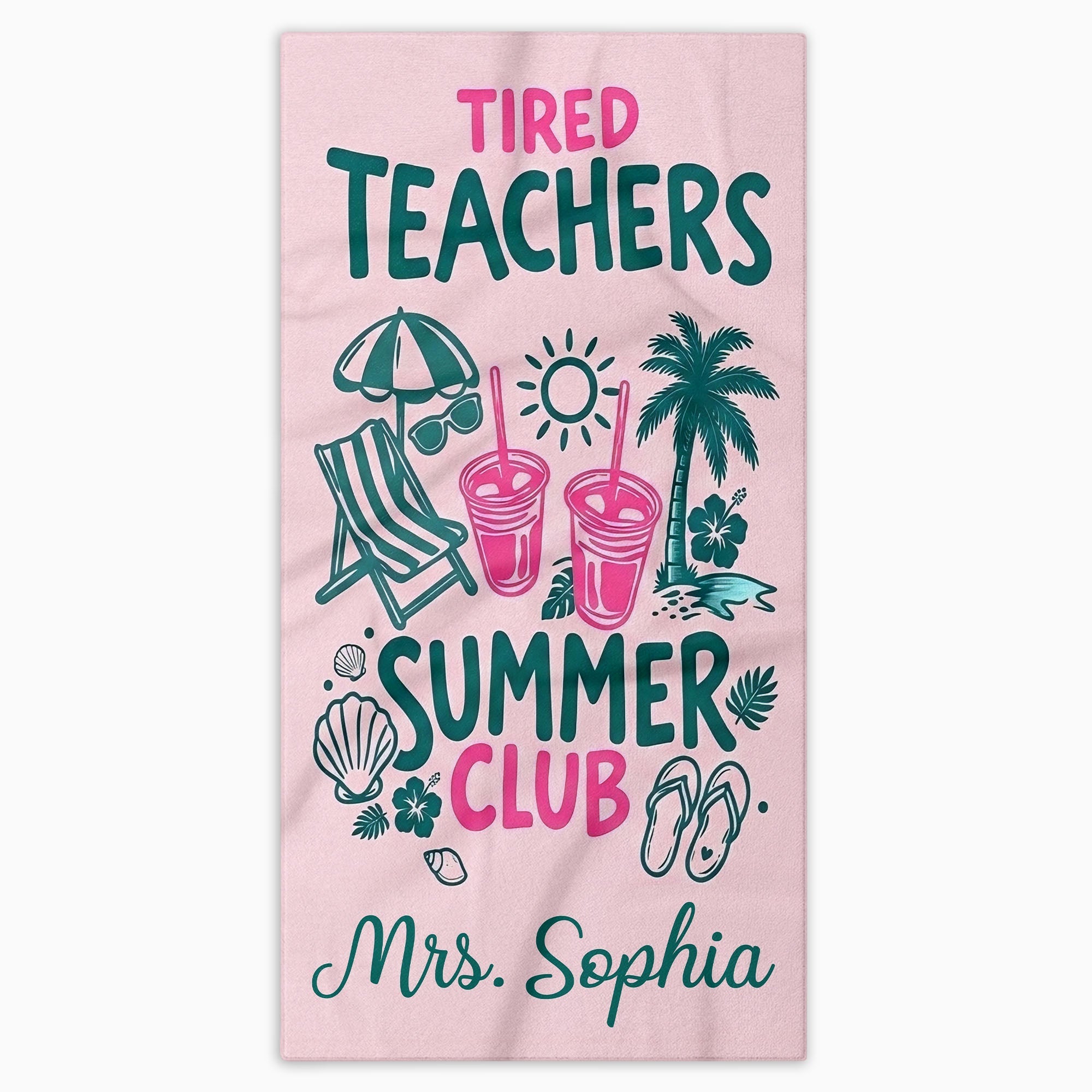 Personalized Microfiber Beach Towel for Teachers Summer Gift