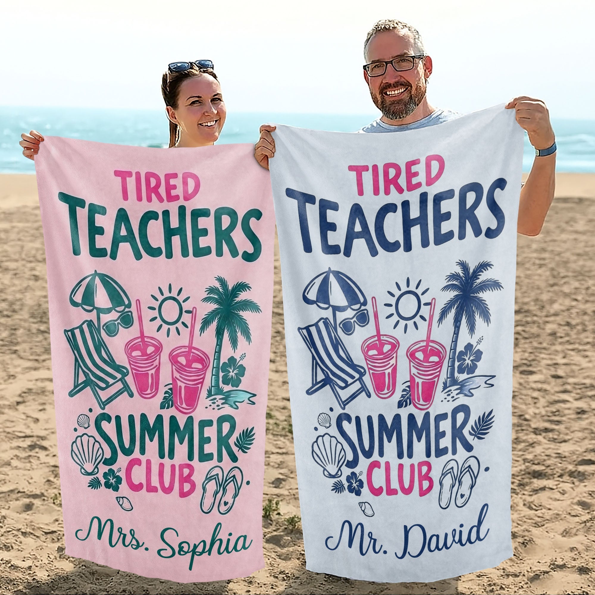 Personalized Microfiber Beach Towel for Teachers Summer Gift