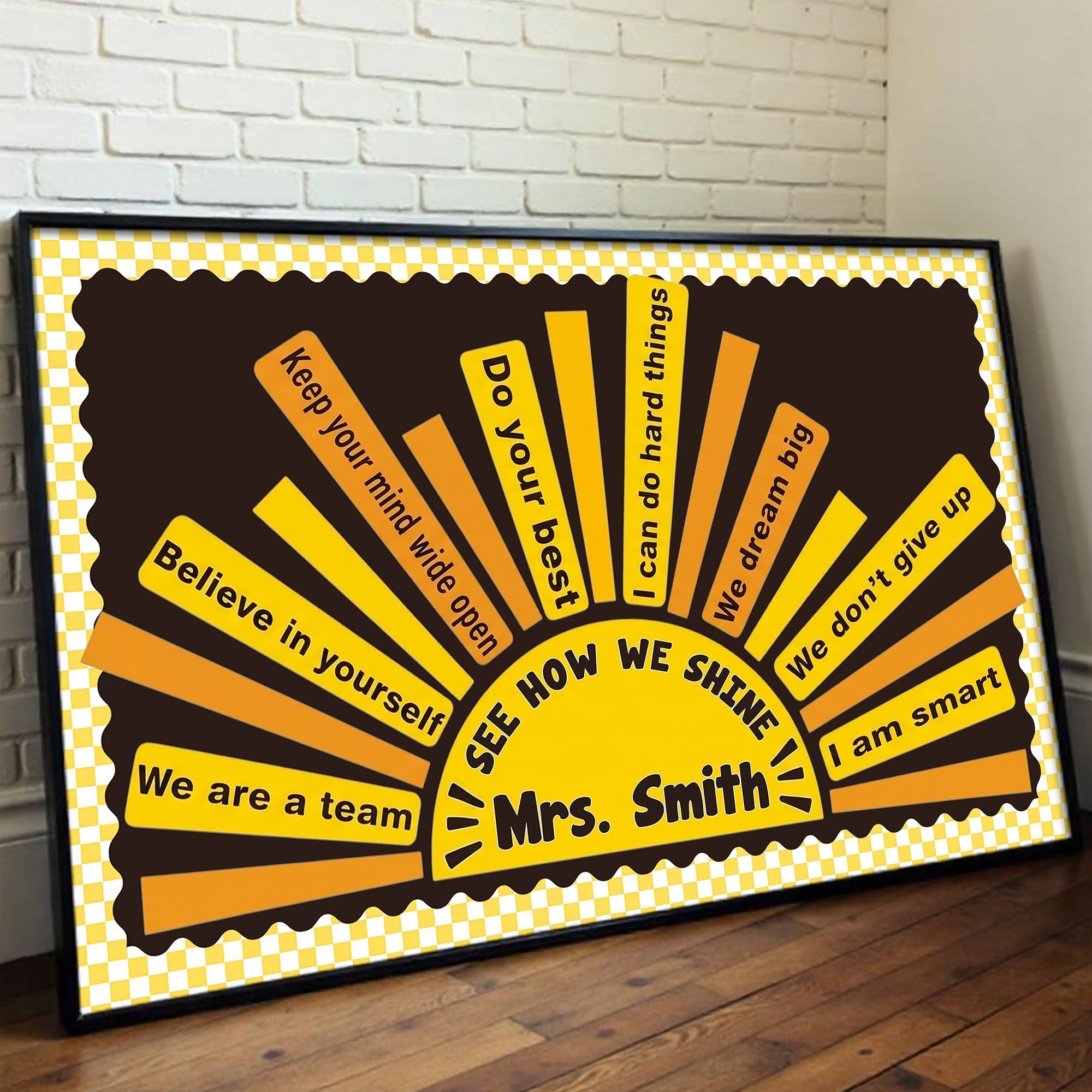 Personalized Motivational Classroom Poster Custom Name Gift