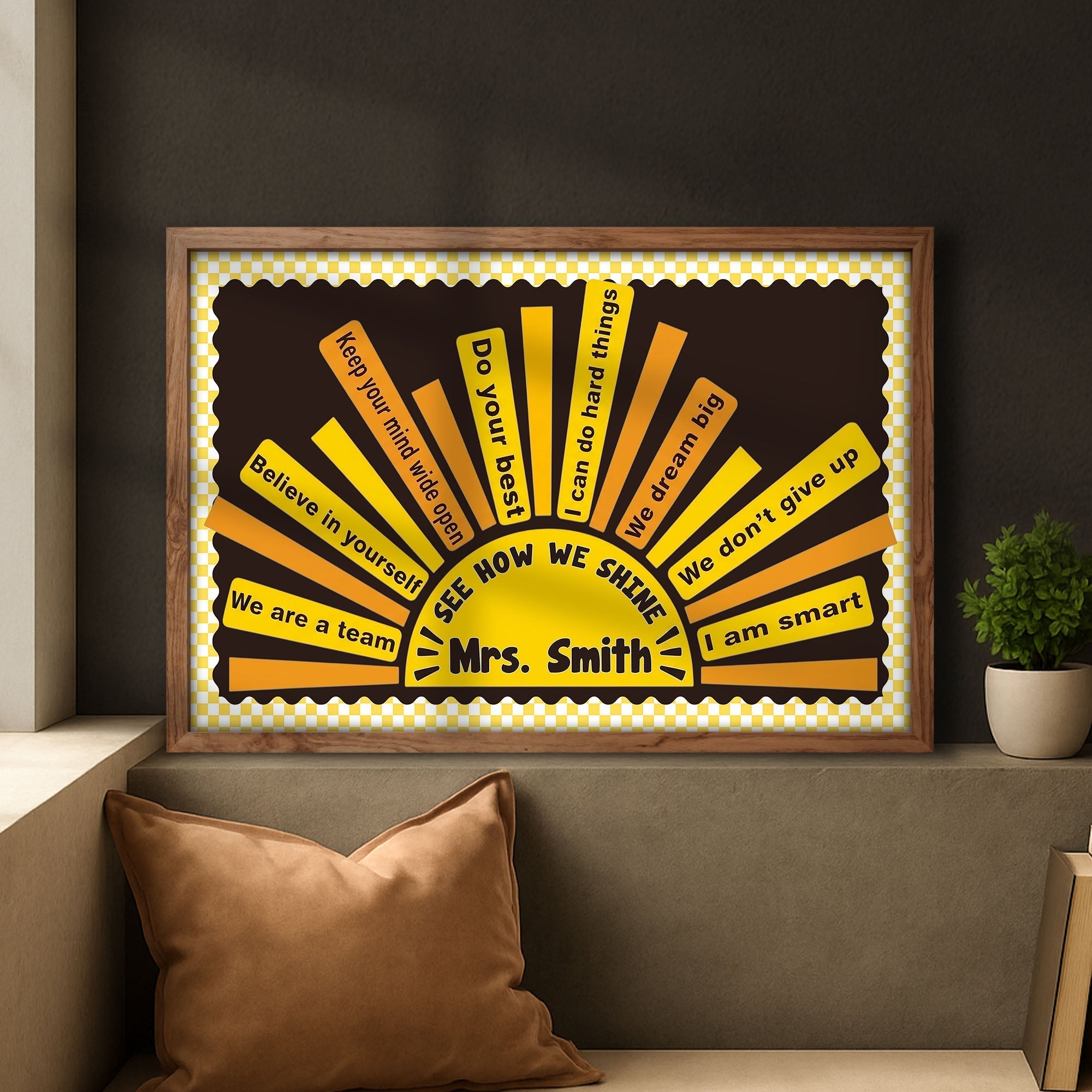 Personalized Motivational Classroom Poster Custom Name Gift