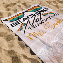 Load image into Gallery viewer, Personalized Beach Towel Custom Name Retro Design Gift for Teacher
