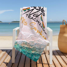 Load image into Gallery viewer, Personalized Beach Towel Custom Name Retro Design Gift for Teacher
