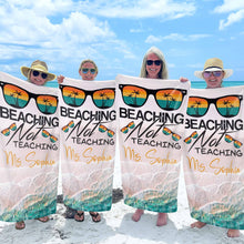 Load image into Gallery viewer, Personalized Beach Towel Custom Name Retro Design Gift for Teacher
