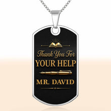 Load image into Gallery viewer, Personalized Custom Dog Tag Necklace Gift for Teacher | Graduation

