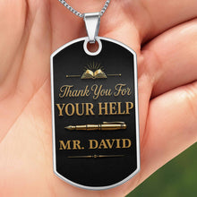 Load image into Gallery viewer, Personalized Custom Dog Tag Necklace Gift for Teacher | Graduation

