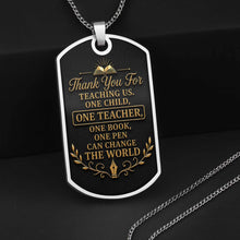 Load image into Gallery viewer, Personalized Custom Dog Tag Necklace Gift for Teacher | Graduation
