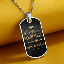 Load image into Gallery viewer, Personalized Custom Dog Tag Necklace Gift for Teacher | Graduation
