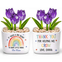 Load image into Gallery viewer, Personalized Glass Tulip Flowers Custom Name Gift for Teacher
