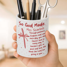 Load image into Gallery viewer, Personalized PU Leather Pen Holder Custom Name Gift for Teacher
