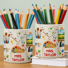 Load image into Gallery viewer, Personalized Leather Pen Holder with Custom Teacher Name Gift
