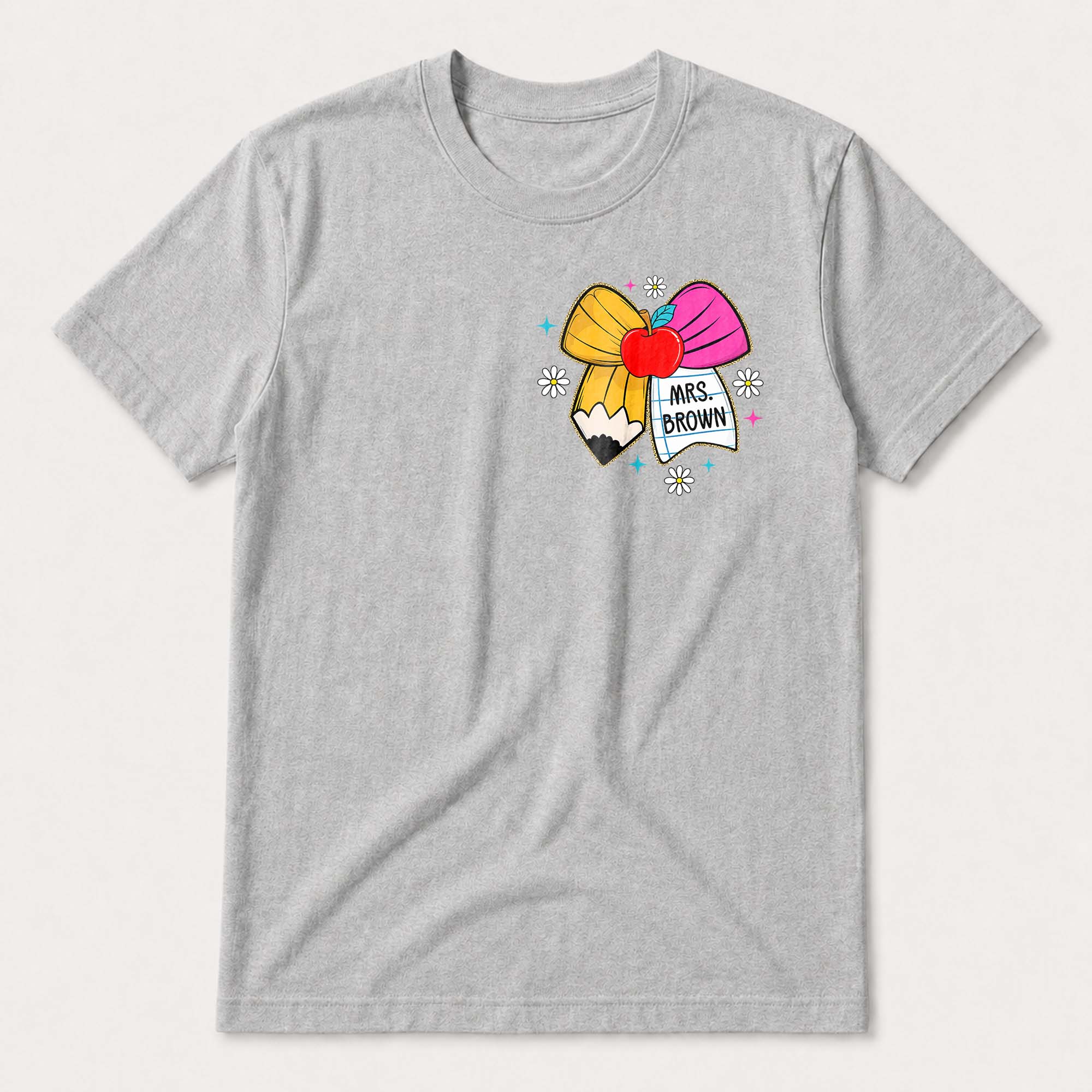 Personalized Teacher T-Shirt Custom Front Back Design Gift