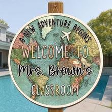 Load image into Gallery viewer, Personalized Welcome to Our Classroom Wood Sign Custom Gift
