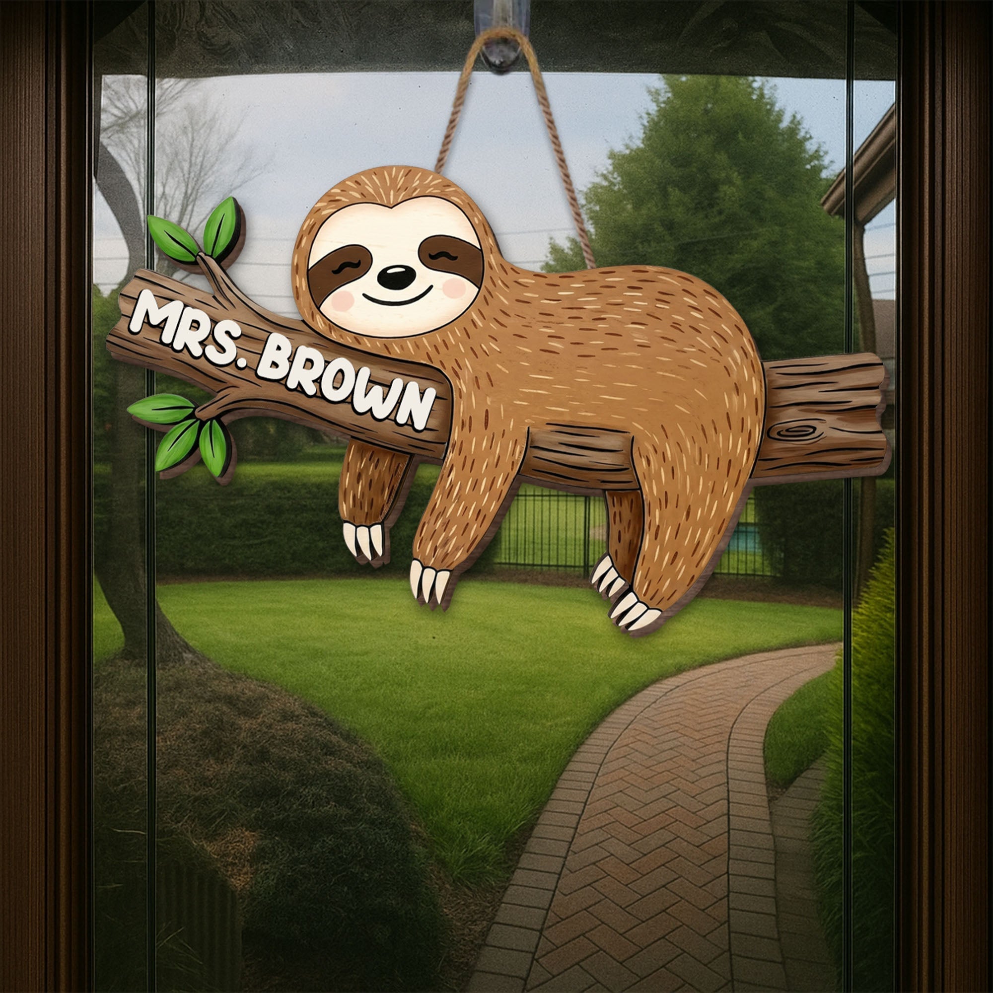 Personalized Sloth Wood Sign Custom Name Gift for Teacher