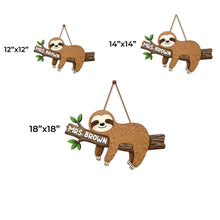 Load image into Gallery viewer, Personalized Sloth Wood Sign Custom Name Gift for Teacher
