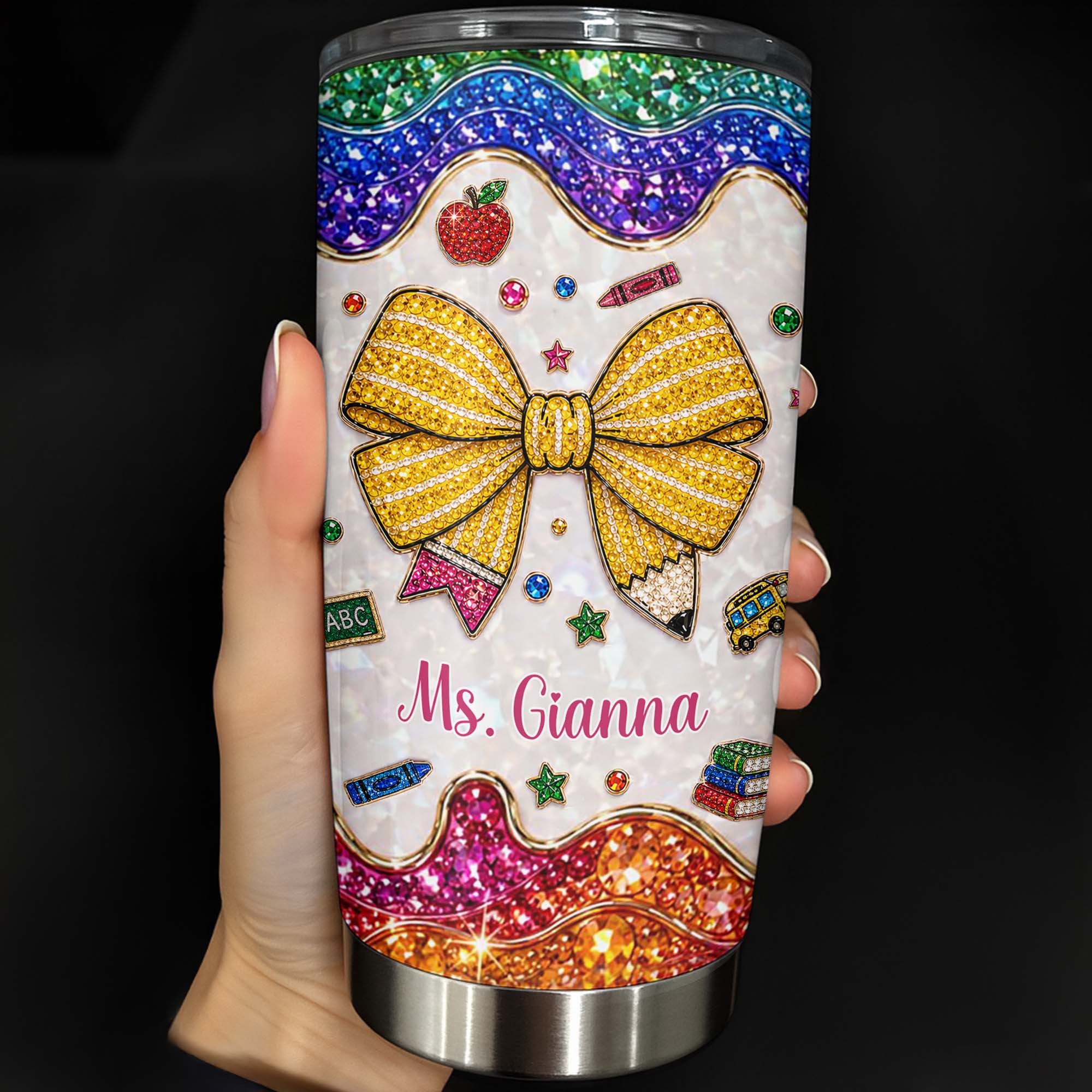 Personalized Stainless Steel Tumbler Custom Teacher Gift 20oz 30oz