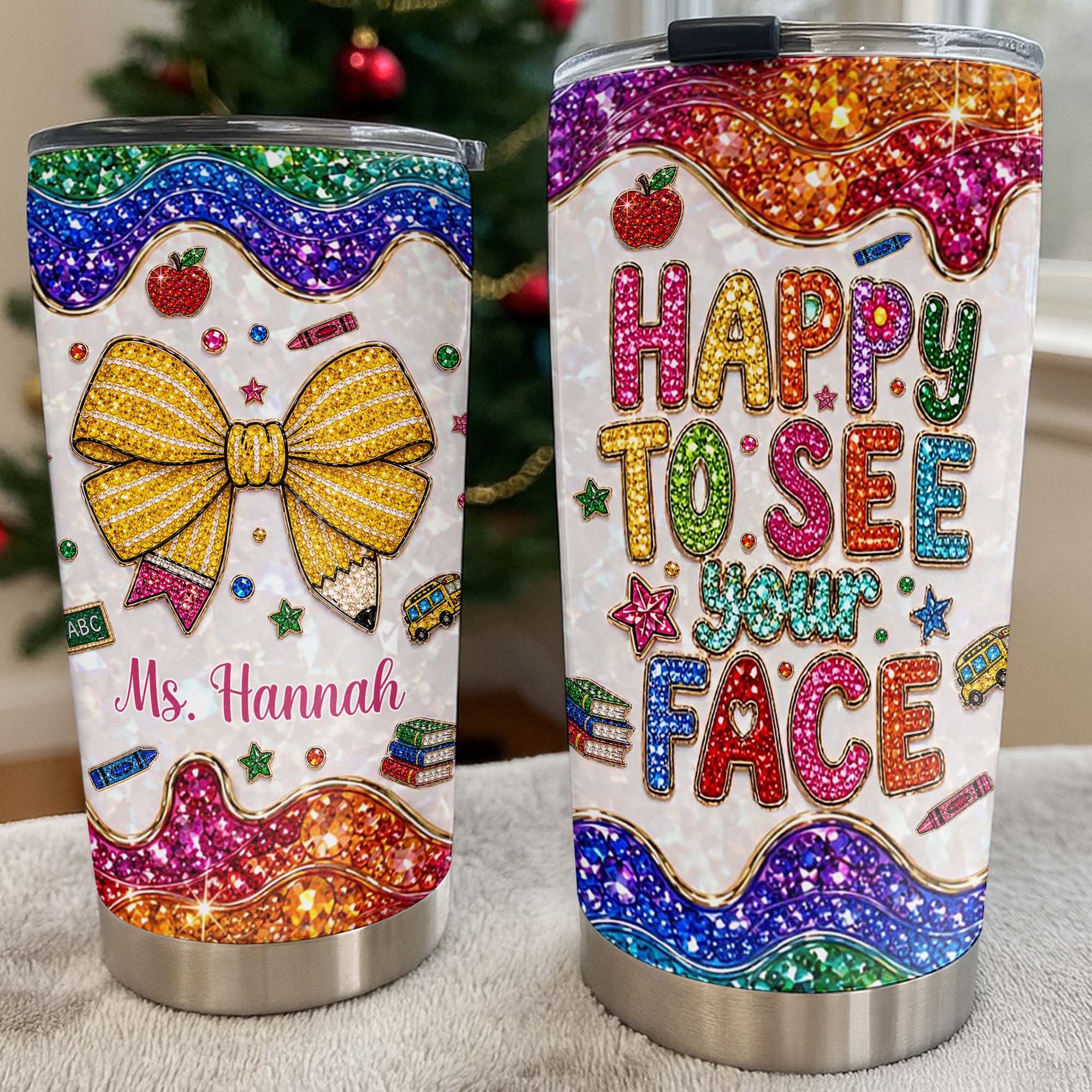 Personalized Stainless Steel Tumbler Custom Teacher Gift 20oz 30oz