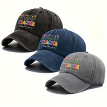 Load image into Gallery viewer, Personalized Washed Denim Cap Custom Teacher Name Gift
