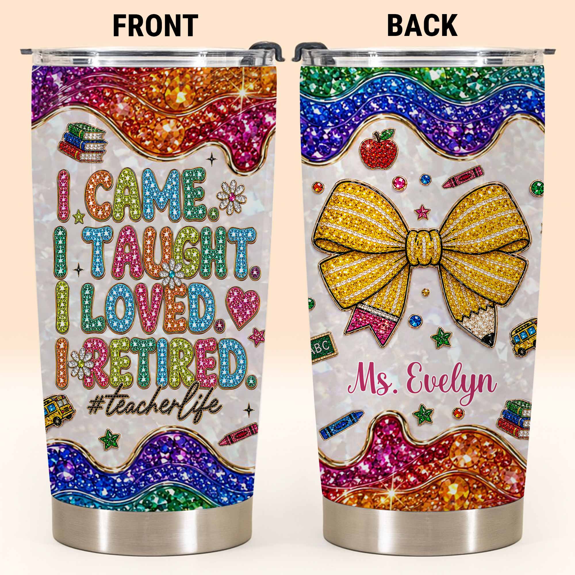 Personalized Teacher Tumbler Custom Name Gift 20oz 30oz