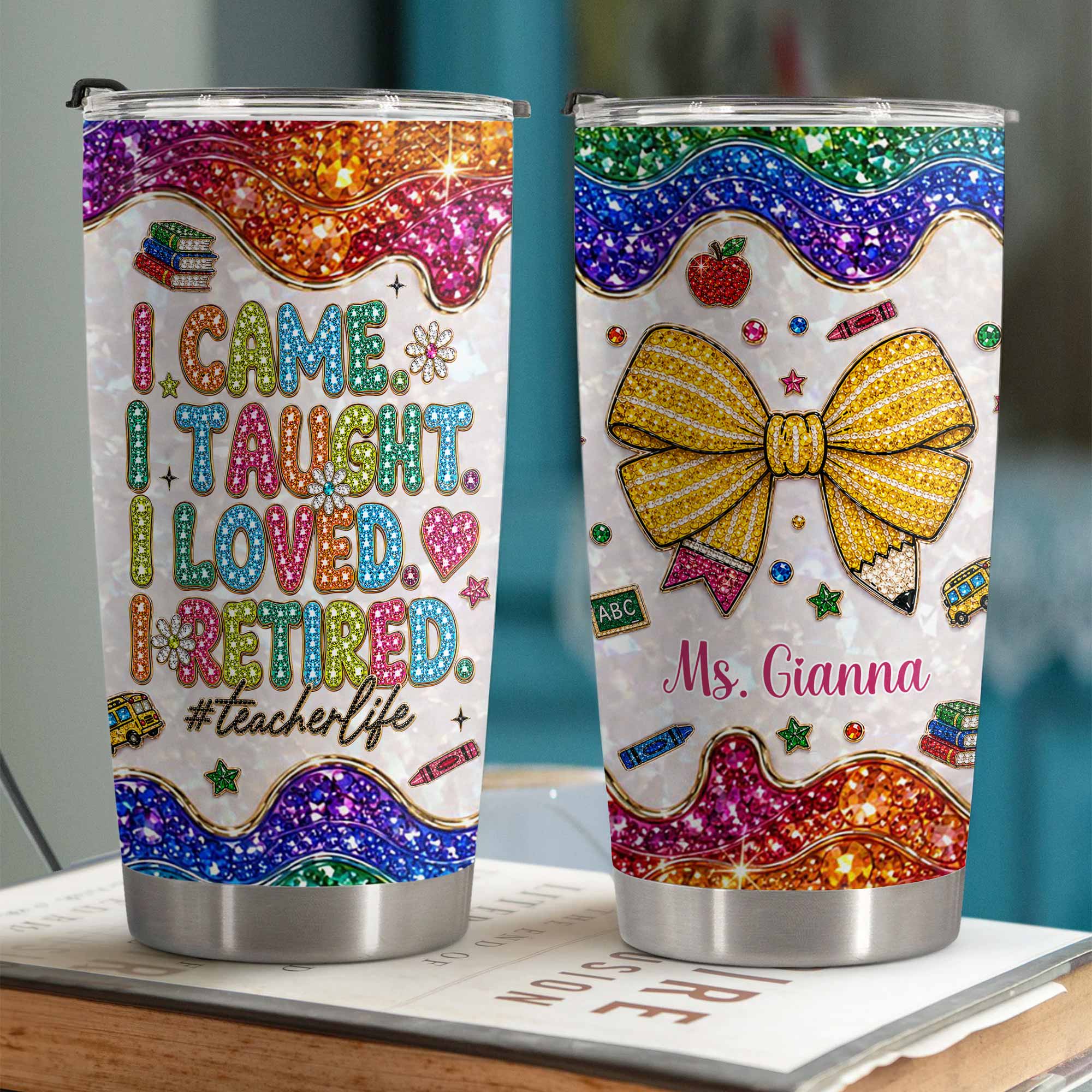 Personalized Teacher Tumbler Custom Name Gift 20oz 30oz