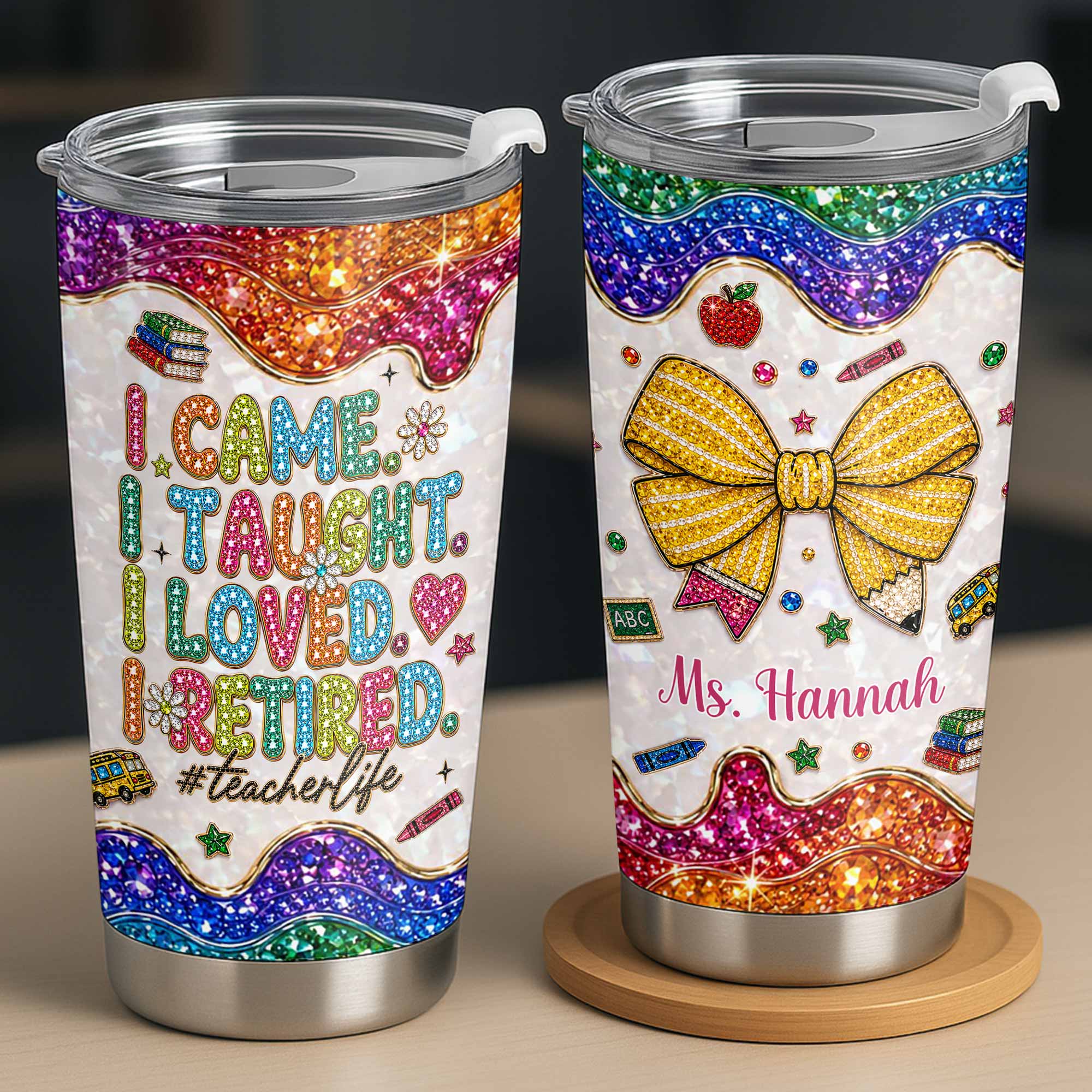 Personalized Teacher Tumbler Custom Name Gift 20oz 30oz