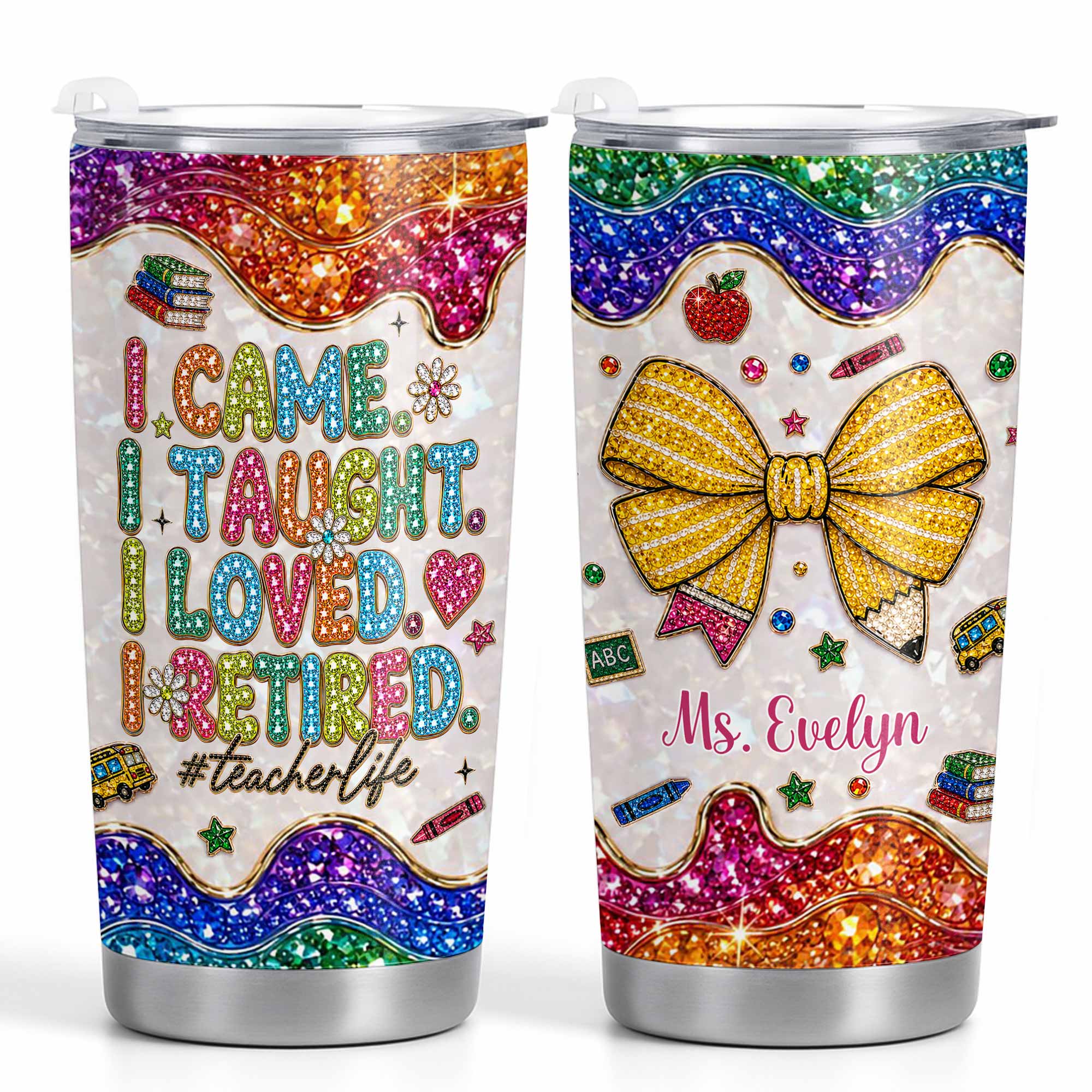 Personalized Teacher Tumbler Custom Name Gift 20oz 30oz
