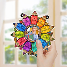 Load image into Gallery viewer, Personalized Teacher Suncatcher Custom Name Affirmation Gift
