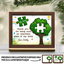 Load image into Gallery viewer, Personalized 2-Layer Wood Plaque Custom Message Gift for Teacher
