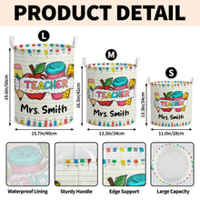 Load image into Gallery viewer, Personalized Teacher Storage Basket with Apple &amp; Coffee Cup Gift
