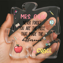 Load image into Gallery viewer, Personalized Puzzle Acrylic Plaque Custom Teacher Gift Idea

