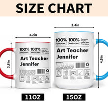 Load image into Gallery viewer, Personalized Accent Mug Custom Art Teacher Gift Ceramic
