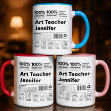 Load image into Gallery viewer, Personalized Accent Mug Custom Art Teacher Gift Ceramic
