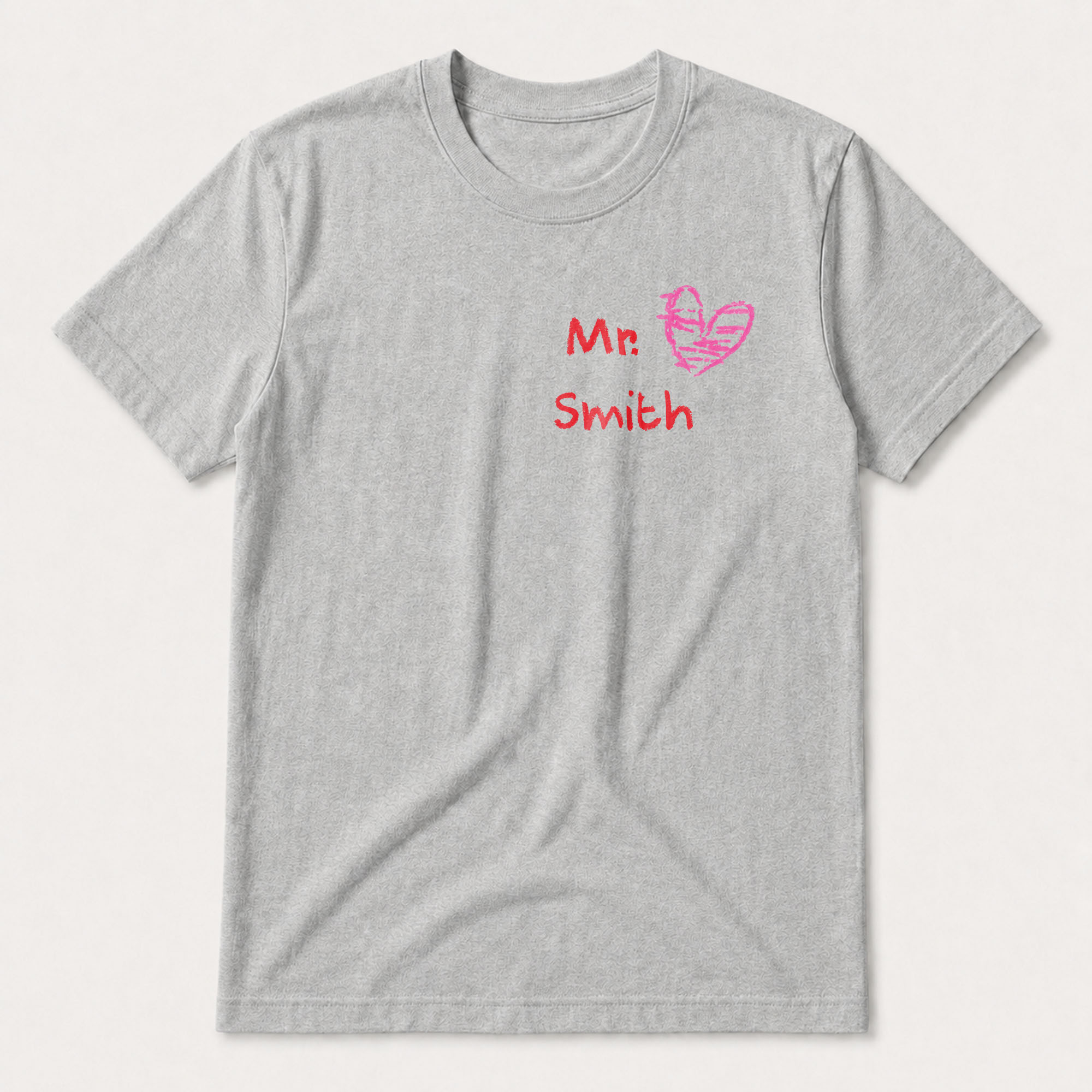 Personalized Teacher T-Shirt Gift Custom Crayon Design