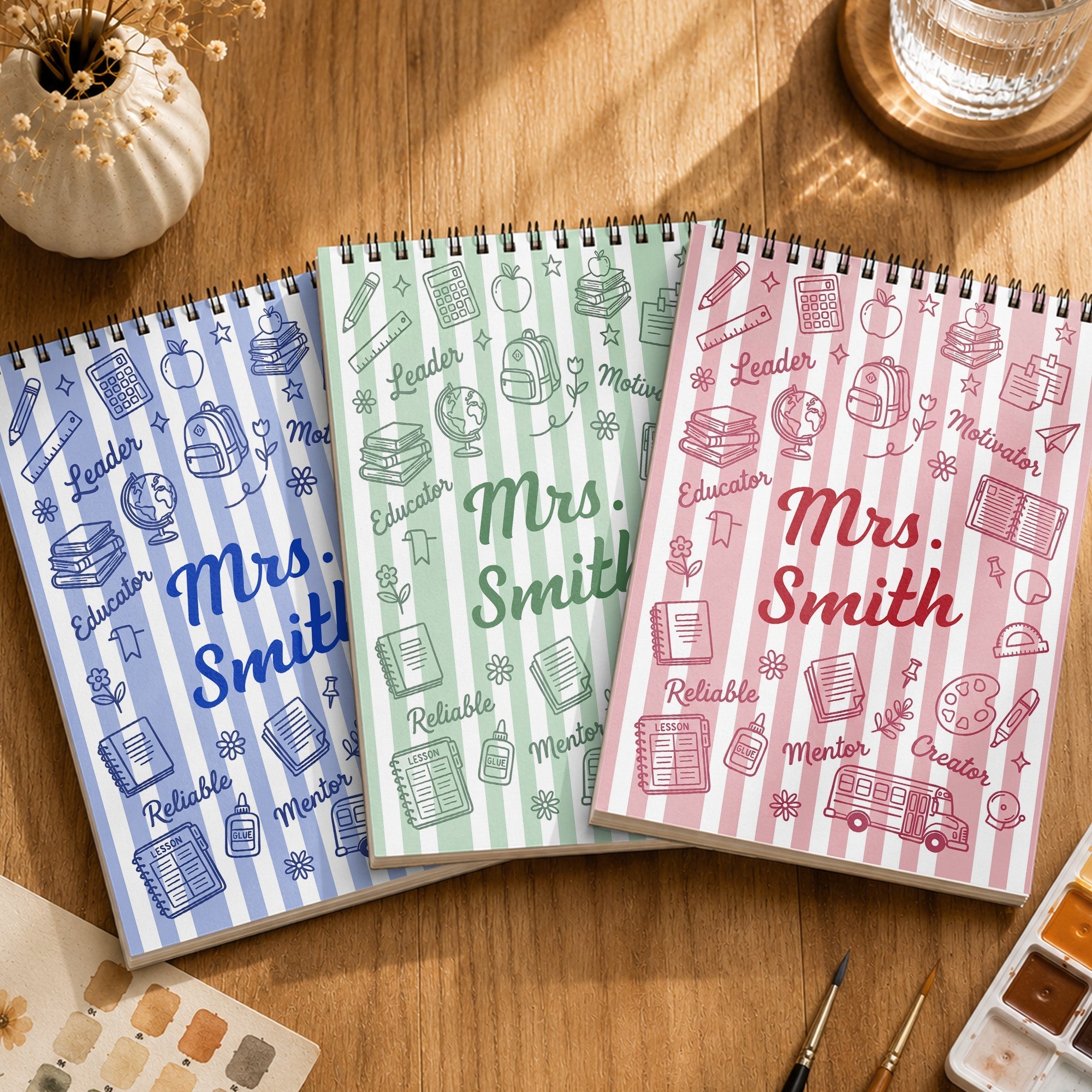 Personalized Sketch Book Custom Cover Gift for Teachers