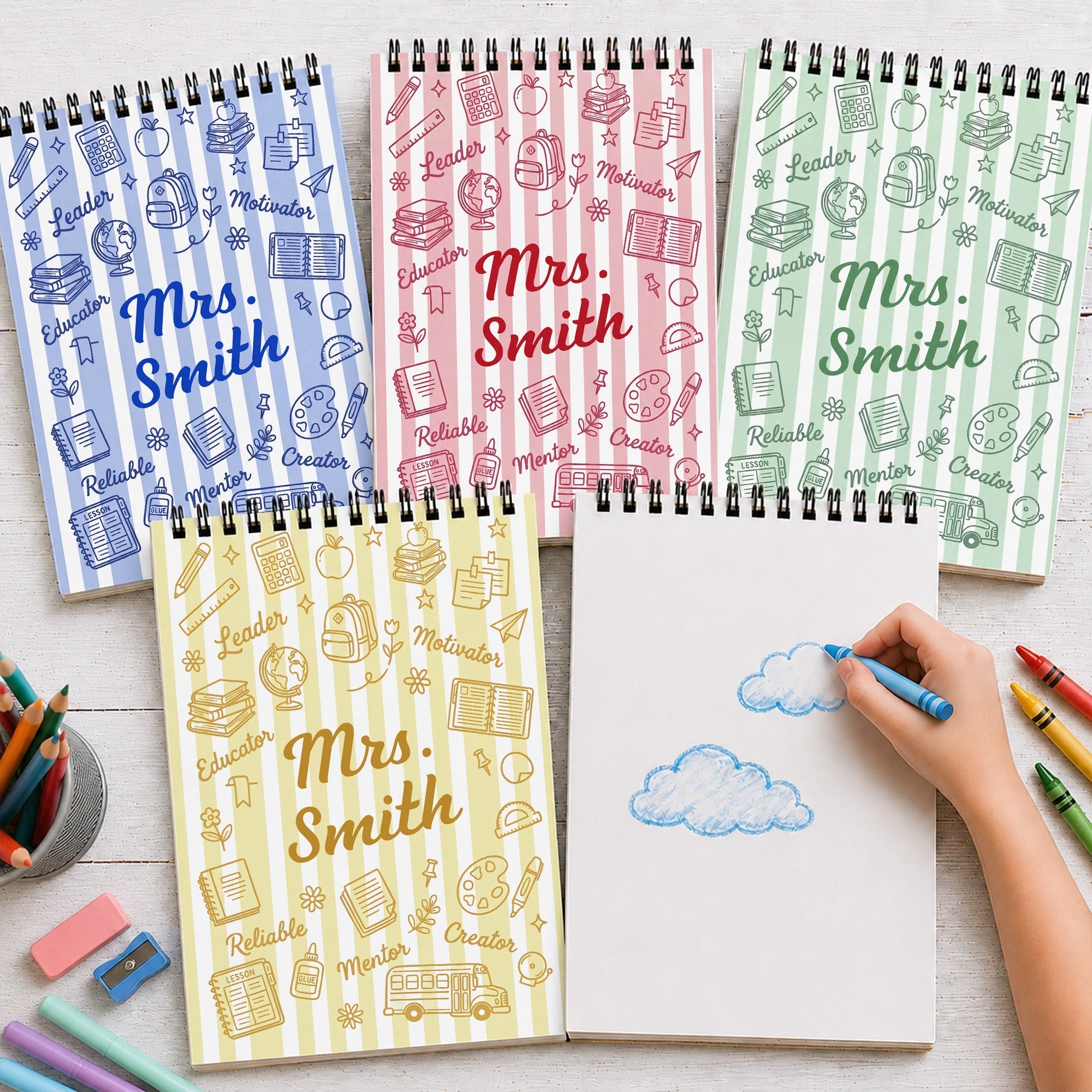 Personalized Sketch Book Custom Cover Gift for Teachers