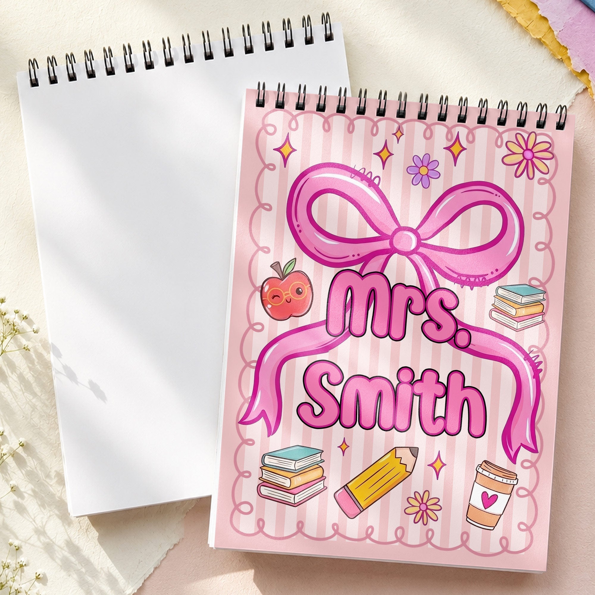 Personalized Sketch Book Custom Name Art Gift for Teacher