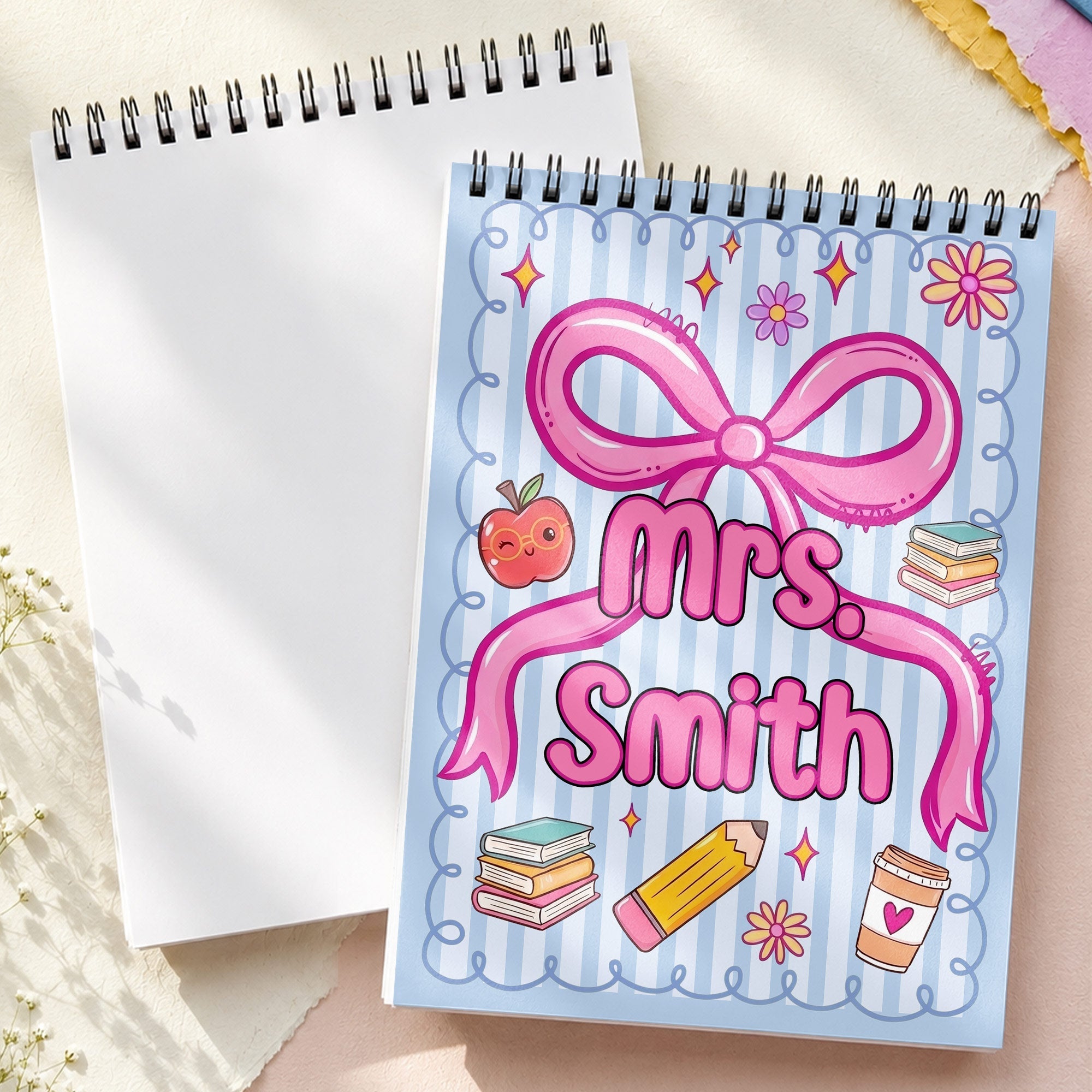 Personalized Sketch Book Custom Name Art Gift for Teacher